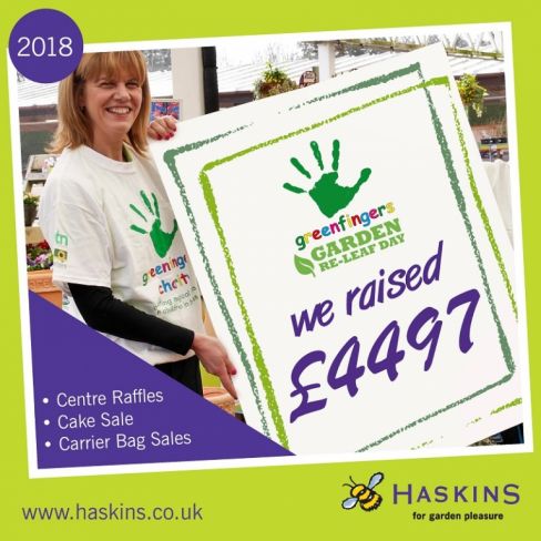 Greenfingers welcomes generous donation from Haskins Garden Centres