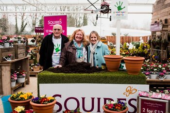 Charlie Dimmock joined the Squire's Plantathon with Sarah Squire and John Ashley